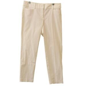 Ann Taylor LOFT White Mid-Rise Ankle Pant Original Fit Size 8